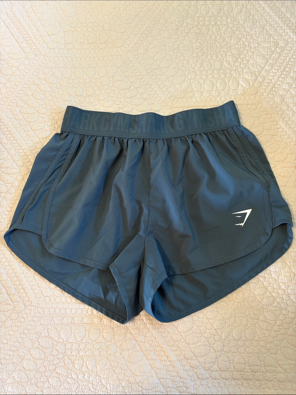 Gymshark Women's Blue/Green Athletic Shorts - Picture 5 of 6